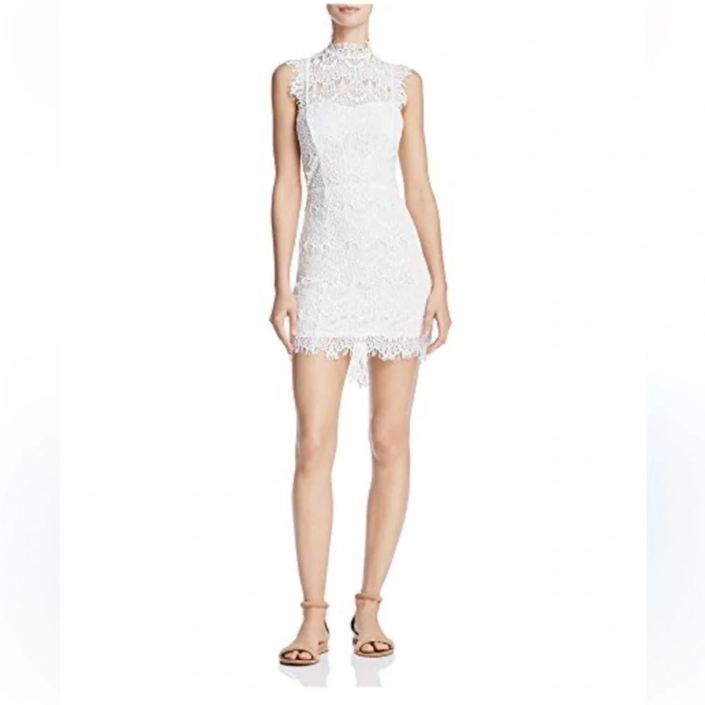 Free People Ivory Lace Mini Dress Open Back NWT Romantic Cottagecore Size Large